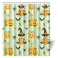 thumbnail image 1 of Cortina de Ducha ABPHQTO Decoración Halloween Calabaza y Búhos Fondo Turquesa 160x180 cm, 1 of 2