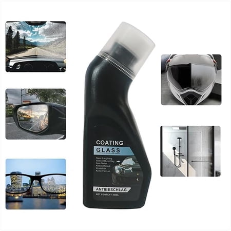 Portable Anti-Fog Coating Agent with Applicator – 2 in 1 Micro-Molecular Wiper for Car Windshields Cleaner Tool Set Compact & Quick Defogging Solution for Windows Mirrors Glasses Goggles 3fl.oz