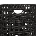 thumbnail image 4 of happimess BSK2033C-3SET Lasuna Coastal Bohemian Water Hyacinth Handwoven Checker Weave Nesting Baskets with Handles, Black (Set of 3), 4 of 6