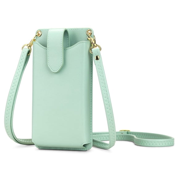 Monedero bandolera para teléfono móvil con diseño de pavo real para mujer, color verde