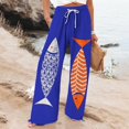 thumbnail image 2 of YUANGUANST Wide Leg Pants Woman Women's Beach Boho Style Loose Casual Straight Leg Pants Business Work Casual Pants, 2 of 3