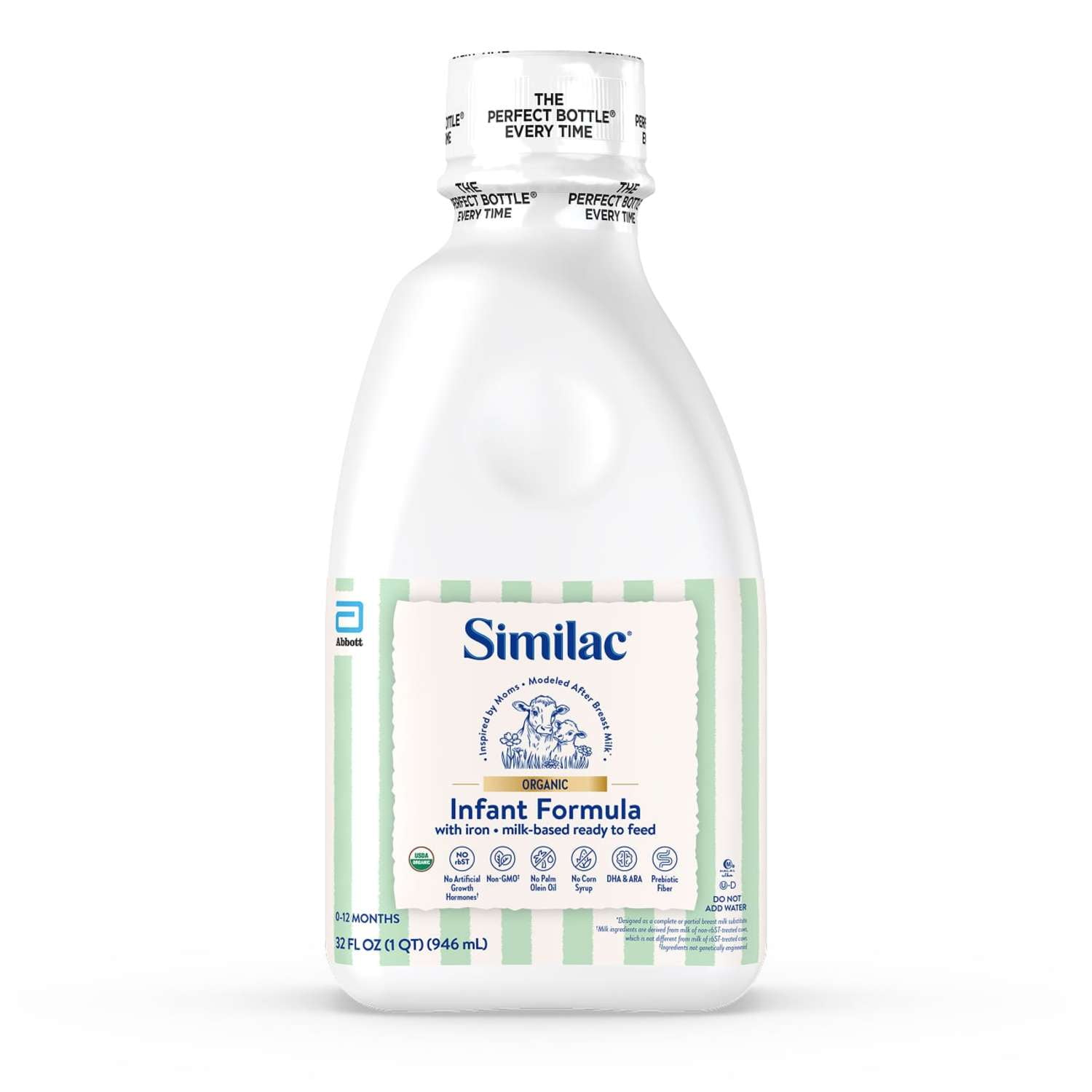 Similac Organic Ready-to-Feed Baby Formula, USDA-Certified Organic, 32-fl-oz Bottle