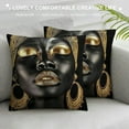 thumbnail image 3 of Nawypu  African American Woman Throw Pillow Covers Afro Girl Square Pillow Cases for Decorative Cushion Bed Couch Sofa Gold Black, 3 of 5