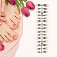 thumbnail image 4 of Unique Bargains 1 Pc Gradient Long Coffin 192-07 Fake Nails Silver Tone Pink Black Gradient, 4 of 6