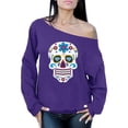 thumbnail image 1 of Awkward Styles Women's Colorful Skull Graphic Off Shoulder Tops Oversized Sweatshirt Candy Skull Dia De Los Muertos, 1 of 4
