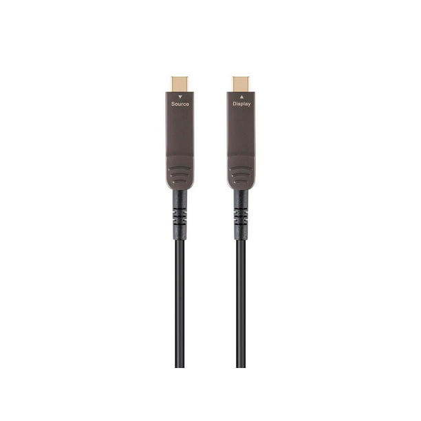 Monoprice USB 3.1 Type-C to Type-C Video Cable - 100 Feet - Black |  4K@60Hz, Fiber Optic, AOC, Transmits Up To 100 Feet, Gold Plated Connectors  - 