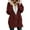 Wine, variant on Jacenvly Winter Jackets for Women Soft Comfortable Plush Womens Coats Solid Hooded Zipper Pocket Mid-Length Dresses for Women Loose Casual Womens Long Sleeve Tops