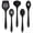 Black, variant on Walchoice 5 Pcs Silicone Cooking Utensils Set, Heat-Resistant Kitchen Utensils Set, Food-Grade Kitchen Tools, Soup Ladle, Slotted Spoon, Slotted Turner, Spoon, Pasta Server - Red