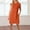 Orange, variant on Daiosportswear Women Summer Casual Dress with Side Slit Loose O Neck Sleeveless Dress office Lady Elegant Solid Dresses Pockets Robe Femme,Women'S Short-Sleeved Dress Khaki M(M)