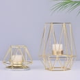 thumbnail image 6 of Home Large Brass Gold Metal Pillar Candle Holders, Nordic Style Iron Wire Geometric Elegant Tealight Holders, Centerpieces for Wedding, Home Decor, and Anniversary Bracket Decor, 6 of 8