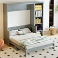 thumbnail image 2 of Generic Full Size Murphy Bed with Desk and Bookshelf, Gray, 2 of 7