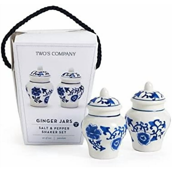 Chinoiserie Mini Ginger Jar Salt and Pepper Shaker Set in Gift Box