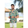 thumbnail image 2 of LA LEELA Mens Hawaiian Shirts Short Sleeve Button Down Shirt Men's Tropical Shirts Casual Holiday Summer Party Caribbean Shirts for Men Funny XL Multi, Leaves, 2 of 5