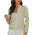 thumbnail image 1 of IROINID Veste à Fermeture Éclair pour Femmes Manches Longues Imprimé, Confortable Printemps Automne Veste Ajustée, 1 of 7