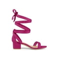 thumbnail image 3 of BLISSFUL STEP Women's Opened Toe Block Heel Lace up Dress Sandals Hot Pink 9.5, 3 of 7