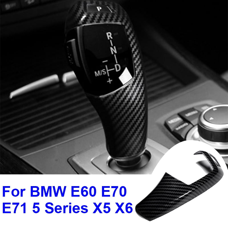 For Bmw E60 2003-2010 Gear Knob Cover Black Leather