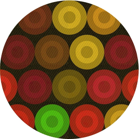 Ahgly Company Machine Washable Indoor Round Transitional Crimson Red Area Rugs, 4' Round