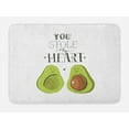 thumbnail image 1 of Fruit Bath Mat, Lover Avocados You Stole My Hearts Typography Valentines Day Art, Plush Bathroom Decor Mat with Non Slip Backing, 29.5" X 17.5", Apple Green Caramel and White, by Ambesonne, 1 of 2
