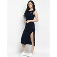 thumbnail image 3 of Zima Leto Women's Navy Embroidered Knitted Dress, 3 of 8