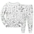 thumbnail image 1 of TIWEKE Pyjamas en Modal pour Fille, Ensemble de Pyjamas Peints à la Main pour Garçon et Fille, Taille 2-3 Ans, 1 of 2