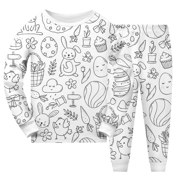 Vividxx Toddler Girl Clothes Kids Easter Diy Hand Painted Homewear Set Colouring Long Sleeved Loungewear For Boy And Girl Lovely Outfits For Girls