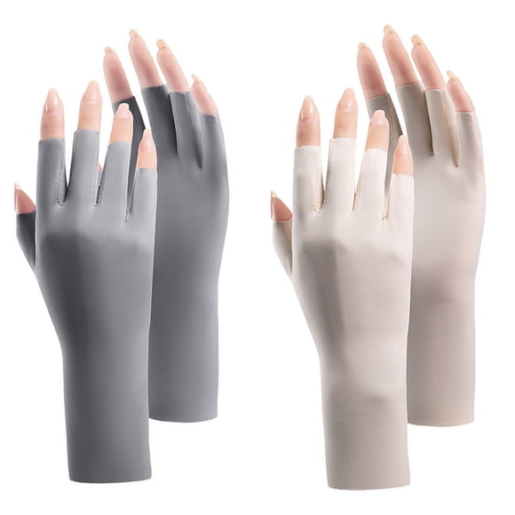 Pairs Fingerless Sunblock Gloves Summer Gloves Protection Driving Gloves for Women and Girls