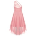 thumbnail image 3 of CHICTRY Kids Girls One Shoulder Evening Party Maxi Dress Chiffon Lace Ruched Proms Ball Gown, 3 of 6