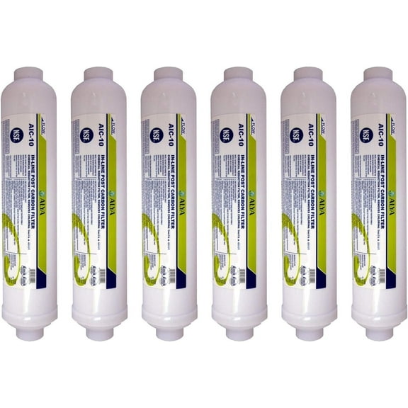 LASCO 37-1821 Ice Maker Inline Filter with 1/4-Inch Compression Connection, 6-Pack, Silver, 6 Count