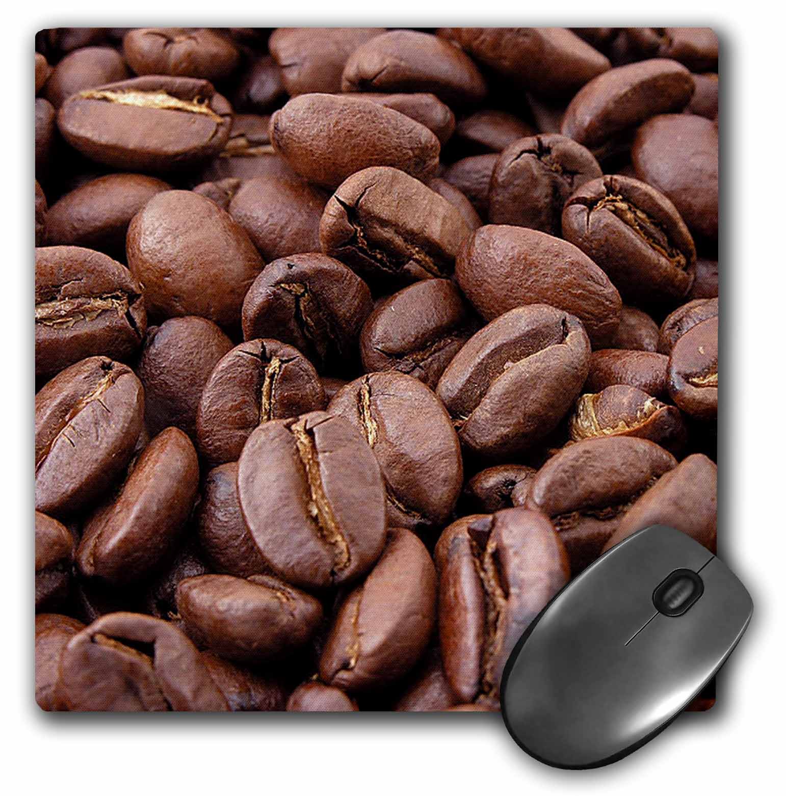 3dRose Coffee Beans - coffee, coffee beans, kitchen art, coffee seeds, roasted beans, roasted coffee beans, Mouse Pad, 8 by 8 inches - image 1 of 1