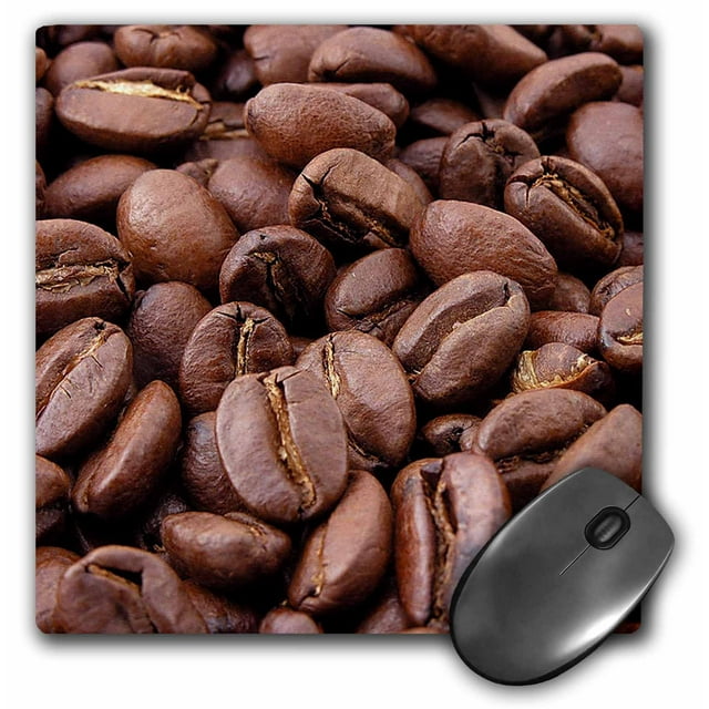 3dRose Coffee Beans - coffee, coffee beans, kitchen art, coffee seeds, roasted beans, roasted coffee beans, Mouse Pad, 8 by 8 inches