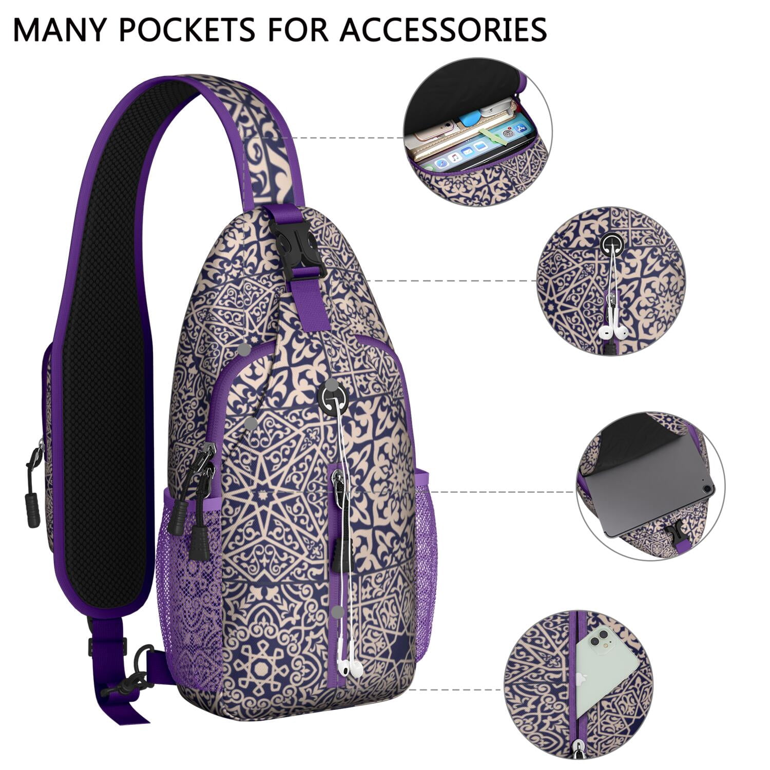 Tie Dye Sling Backpack Women Colorful Crossbody Bag Casual Travel Daypack Tie-Dye Crossbody Sling Bag for Women Men Sling Backpack  main image 2