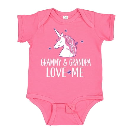 

Inktastic Grammy and Grandpa Love Me Girl Unicorn Outfit Gift Baby Girl Bodysuit