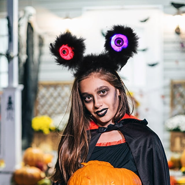 Fiudx Diadema de Halloween con Forma de Globo Ocular, Diseño de Ojos Brillantes, Cómoda y Agradable para La Piel, Perfecta para Fiestas de Disfraces, Mascaradas y Fiestas, Talla Única, Material Igníf