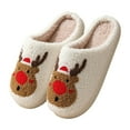 thumbnail image 2 of Casa Esponjosas Pantuflas Felpa Alce Navideño Antideslizantes para Otoño E Invierno, 2 of 9
