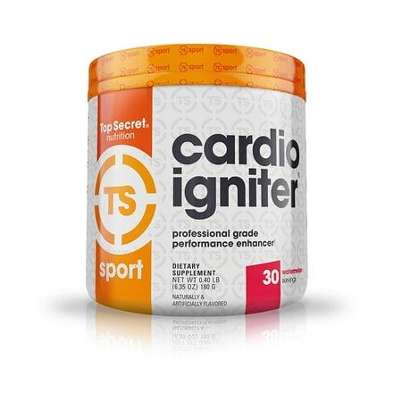 Cardio Igniter Pre-workout Supplement with Beta-alanine, L-Carnitine, and Red Beet Extract, 6.35 oz. (180g), (30 Servings) Watermelon, Helps improve performance.., By Top Secret
