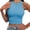 Sky Blue, variant on Women's Solid Sleeveless Crew Neck Crop Tank Top Ribbed Slim Fit Casual Summer Tops For Daily Street Wear 1 Pc Sizes S M L XL XXL Dark Purple Blue Sky Blue Multi Colors