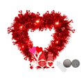 thumbnail image 2 of 12'' Lighted Valentine's Day Wreath Heart Rose Wreath for Front Door Romantic Decor, Timer Light up Rose Heart Wreath with Glitter Heart Red Pink White Light for Valentine's Day Wedding, 2 of 9