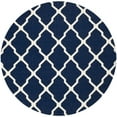 thumbnail image 4 of SAFAVIEH Dhurrie Tabitha Geometric Moroccan Wool Runner Rug, Navy/Ivory, 2'6" x 12', 4 of 10