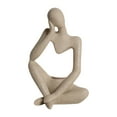 thumbnail image 4 of Estatuilla moderna Soledad Figura Pensador abstracto beige, 4 of 10