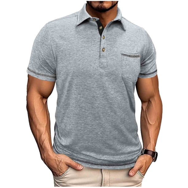 Eres Más Que una Camisa de Puntuación de Prueba Hombres de Color Sólido Moda Casual Botón Bolsillo de Manga Corta Camisa de Blusa de Cuello de Vuelta