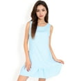 thumbnail image 4 of Women's Sleeveless Ruffle Hem Textured Shift Dress- Light Blue,Small, 4 of 7