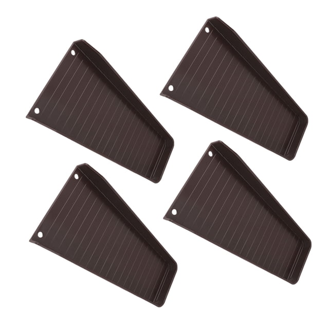 2 Pcs Gutter Splash Block, Downspout Splash Guard Extender with Fixing Screws, 16.3x2.0in, Brown Bent Style, Diverter Attachment, Downspout Drainage Solution