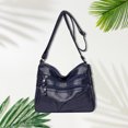 thumbnail image 2 of Sywqhk Bolso Bandolera Multicapa De Pu Para Mujer, Bolso Cruzado De Viaje Retro (Azul Oscuro) Sywqhk Para estrenar, 2 of 4