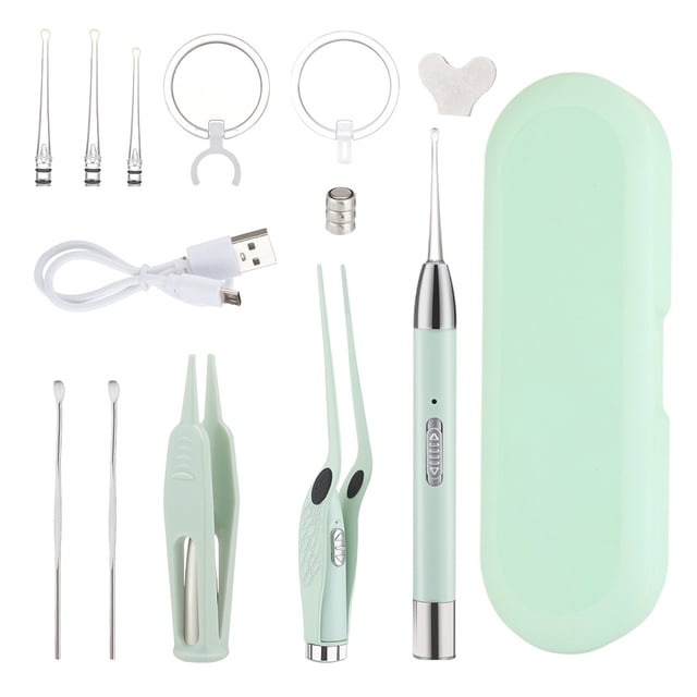 Jumpingount 3 unids/set bebé adultos LED cerumen Pick con lupa portátil infantil extractor de cera del oído pinzas Accesorios cuidado de los oídos