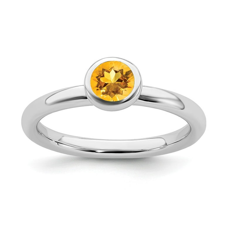 Sterling Silver Stackable Expressions Citrine Ring - Size 9 Sterling Silver Stackable Expressions Citrine Ring - Size 9
