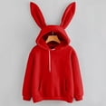 thumbnail image 2 of XIAONU Women's Cute Hoodies Oversized Long Sleeve Drawstring Bunny Ear Pullover Top Soft Casual Daily Hoodie, 2 of 5