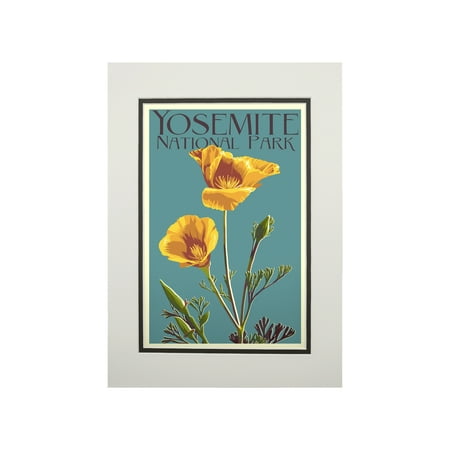 

Yosemite National Park California Poppy Letterpress Lantern Press Artwork