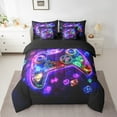 thumbnail image 2 of Erosebridal Purple Gamepads Bedding Sets Twin Size,Video Game Comforter Sets with Sheets,Gradient Neon Bed in a Bag Twin size,Microfiber Gaming Room Decor,Reversible,7-Piece, 2 of 6
