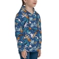 thumbnail image 3 of Pofeuu Hawaiian Style Print Kids Pullover Hoodies Warm Thick Hooded Sweatshirt with Packet for Boys Girls-Large, 3 of 6