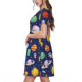 thumbnail image 2 of Vsdgher Planète Spatiale pour Femmes Été 2025 Décontracté Robes Midi Maxi Légères Manches Courtes Col Rond Robe de Plage, 2 of 6